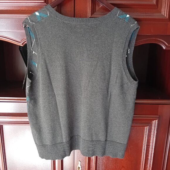 Laura Cotton Diamond Pattern Sweater Vest - Picture 3 of 3